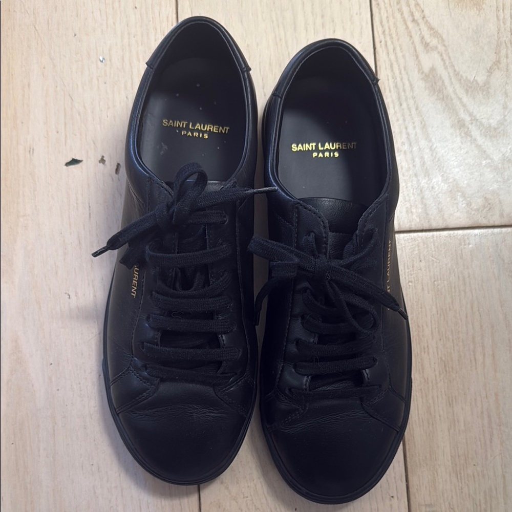 Saint Laurent Black Suede Sneakers Low-Top Design